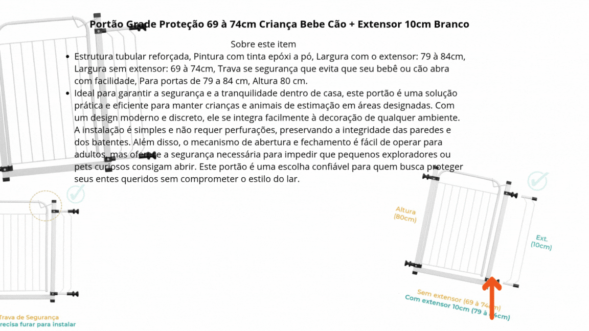 portão de proteção - grade de proteção para criança e pet