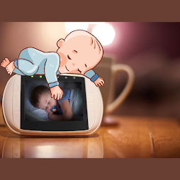Babá eletrônica mostrando a imagem de um bebê dormindo